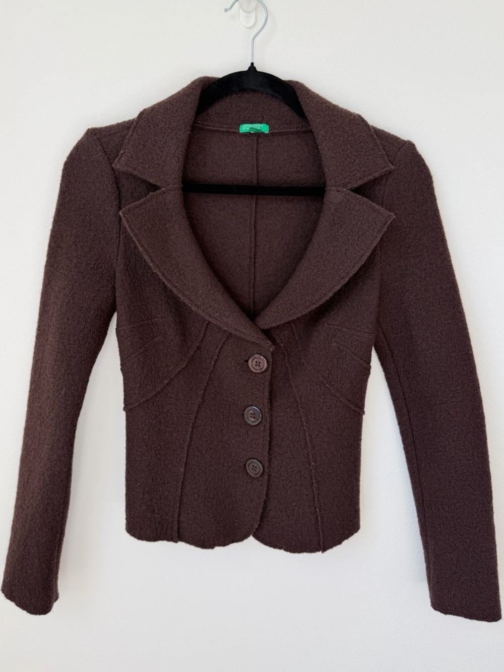 United Colors Of Benetton Dark Brown Fitted Blazer
